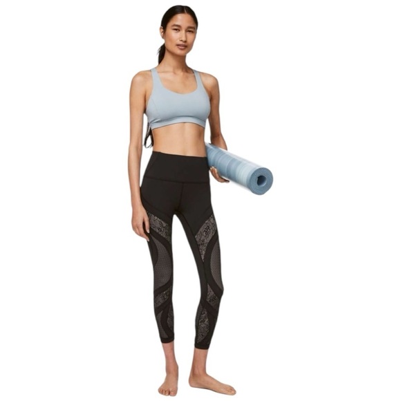 Lululemon Wunder Train Hi Rise Lace Trim Leggings Size 2 Black Women’s NWOT - Picture 2 of 9